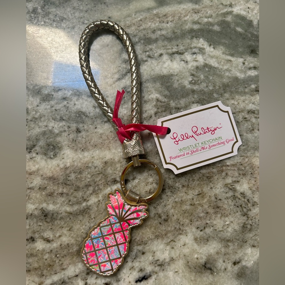 Lilly Pulitzer keychain in Shell Me Something Good